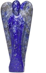 WAVS Lapis Lazuli Angel Crystal Stone Size 2 Inch Approx. White Aura Vastu Store