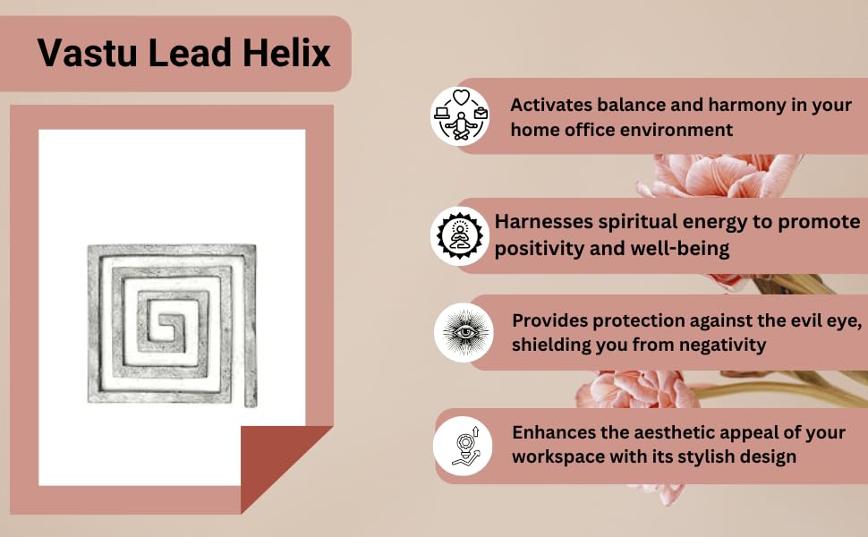 Lead Helix Vastu for South West Vastu Dosh Nivaran Remedies - 4 inches White Aura Vastu Store