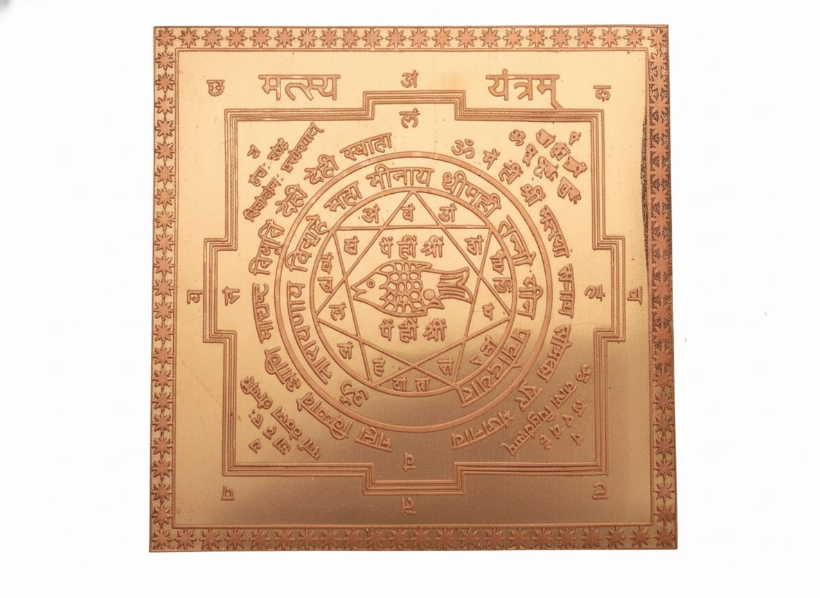 Matsya Yantra in Pure Copper – Lord Vishnu Protection & Prosperity Vastu Yantra