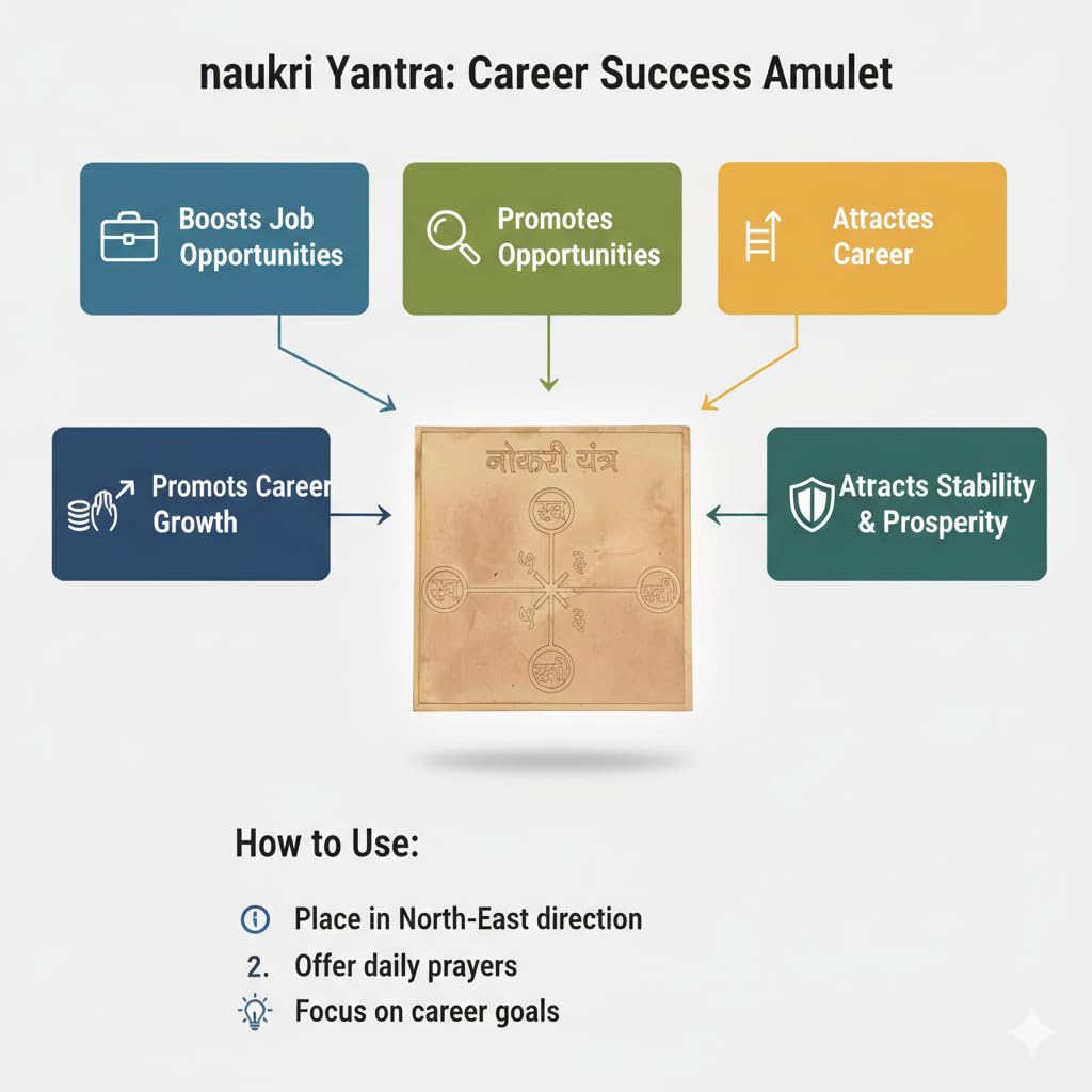 Energised Naukri Yantra (Job Promotion Yantra) White Aura Vastu Store