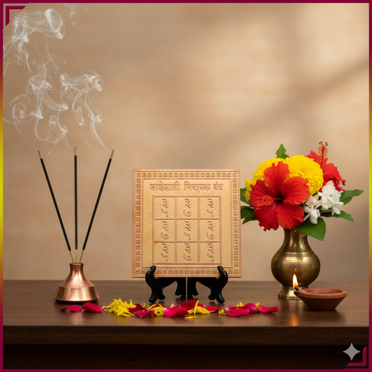 Energized Sade Sati Yantra Copper Plate – Powerful Vastu Remedy for Saturn (Shani) Protection & Prosperity White Aura Vastu Store