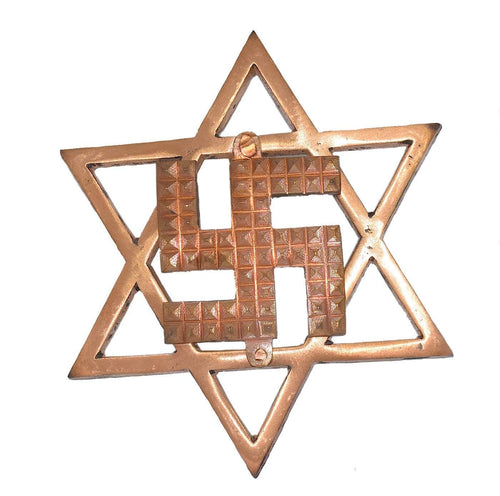 Pure Copper Star Pyramid Swastik White Aura Vastu Store