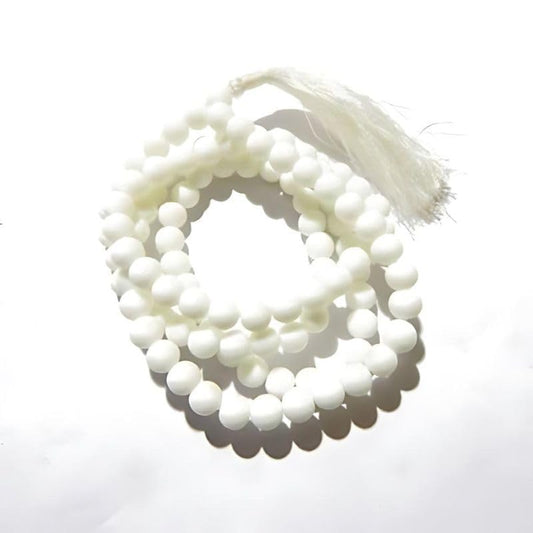 White Agate Mala White Aura Vastu Store