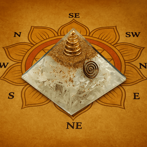 Selenite Orgone Energy Pyramid-Protection Healing Crystals for Balancing Meditation Attract Positive Energy - 3 inches
