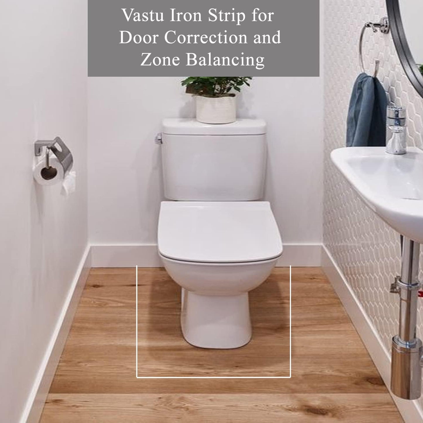 Vastu Iron Strip- (1 inch) Mahavastu Remedies (1 Strip Roll) White Aura Vastu Store