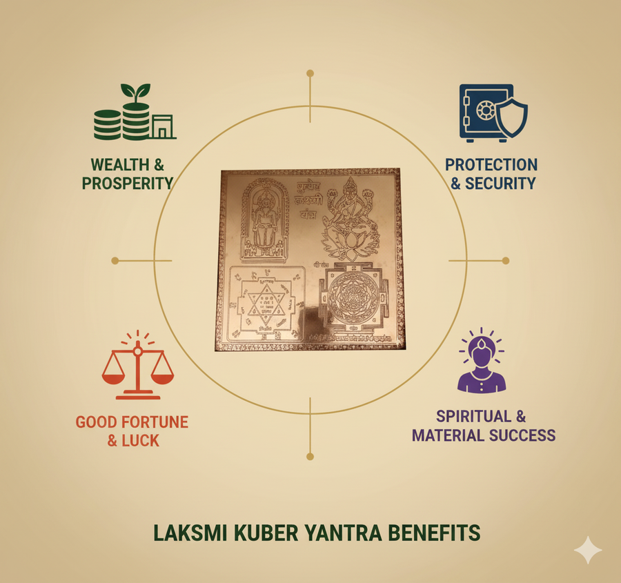 Laxmi Kuber Yantra in Pure Copper – Energized Vastu Yantra for Wealth, Prosperity & Success White Aura Vastu Store