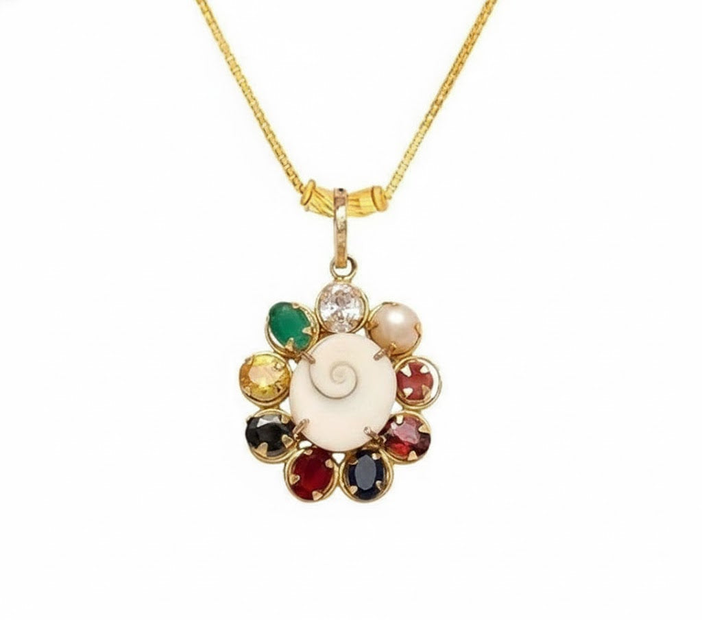 Navratna Gomti Chakra  Pendant