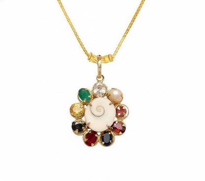 Navratna Gomti Chakra  Pendant
