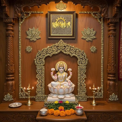 Pyrite Stone Frame with Vastu Seven Running Horses with Sun to Attract Money | Protection and Chakra Healing - Wooden Photo Frame Wall Decor Items for Living Room