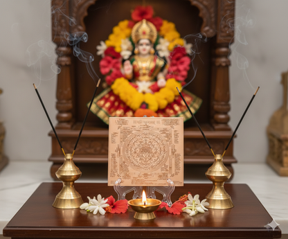 Energised Shree Yantra Copper | Sri Yantra Copper White Aura Vastu Store
