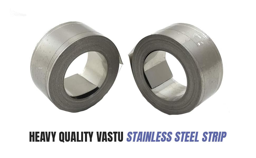 Vastu Stainless Steel Strip 1 inch- Mahavastu Remedies (1 Strip Roll) White Aura Vastu Store