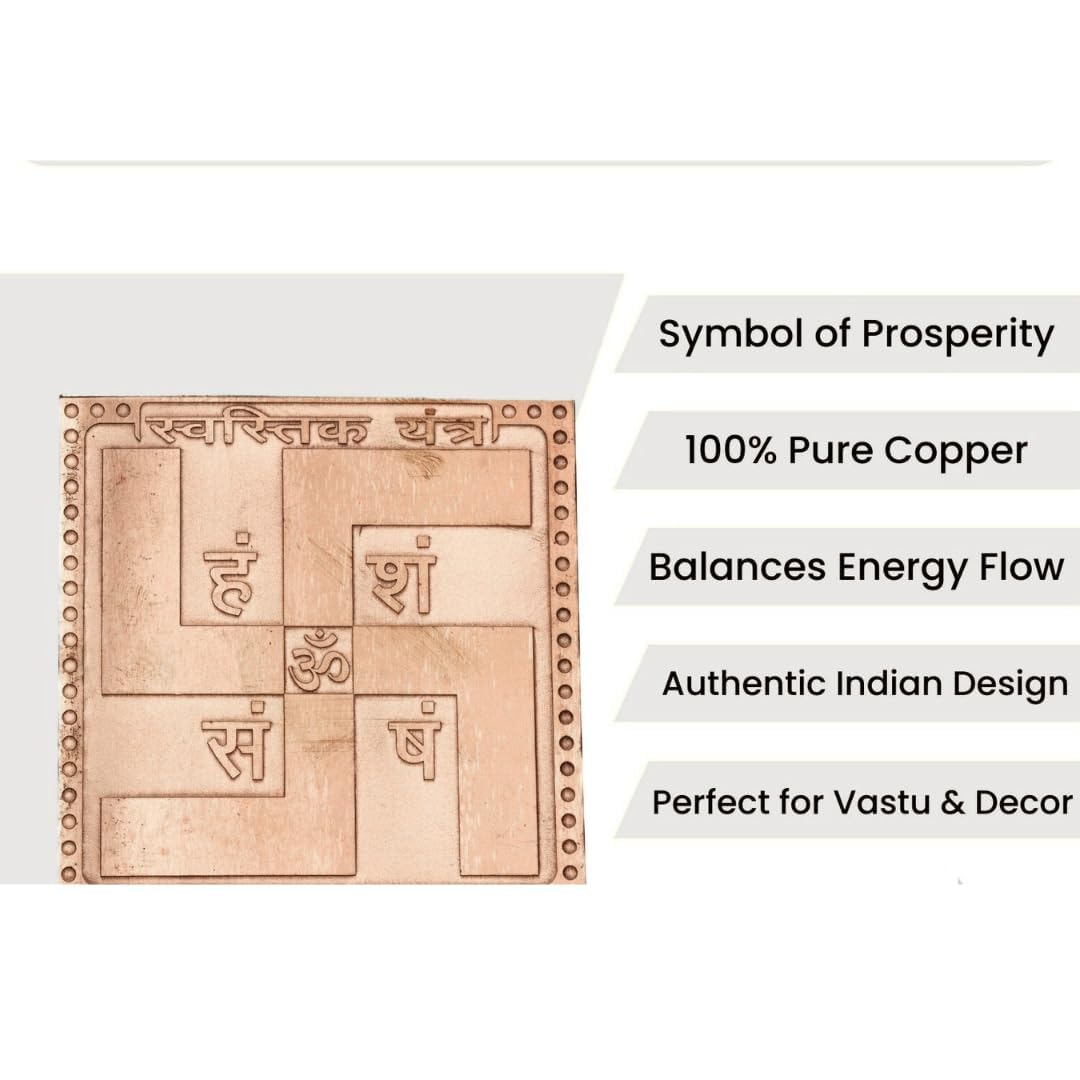 Energised Shree Swastik Vastu Yantra Copper White Aura Vastu Store