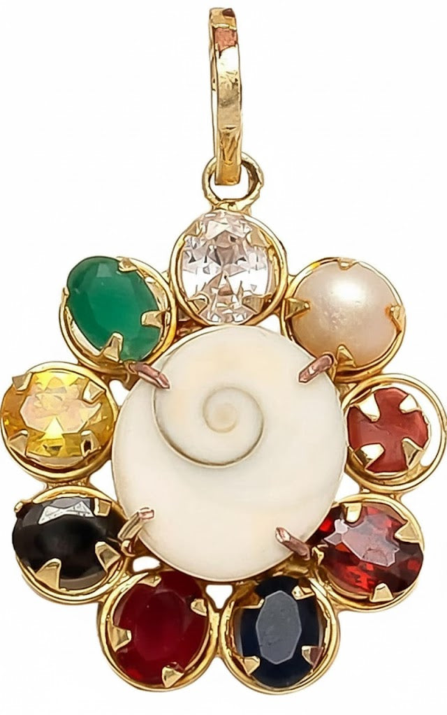 Navratna Gomti Chakra  Pendant