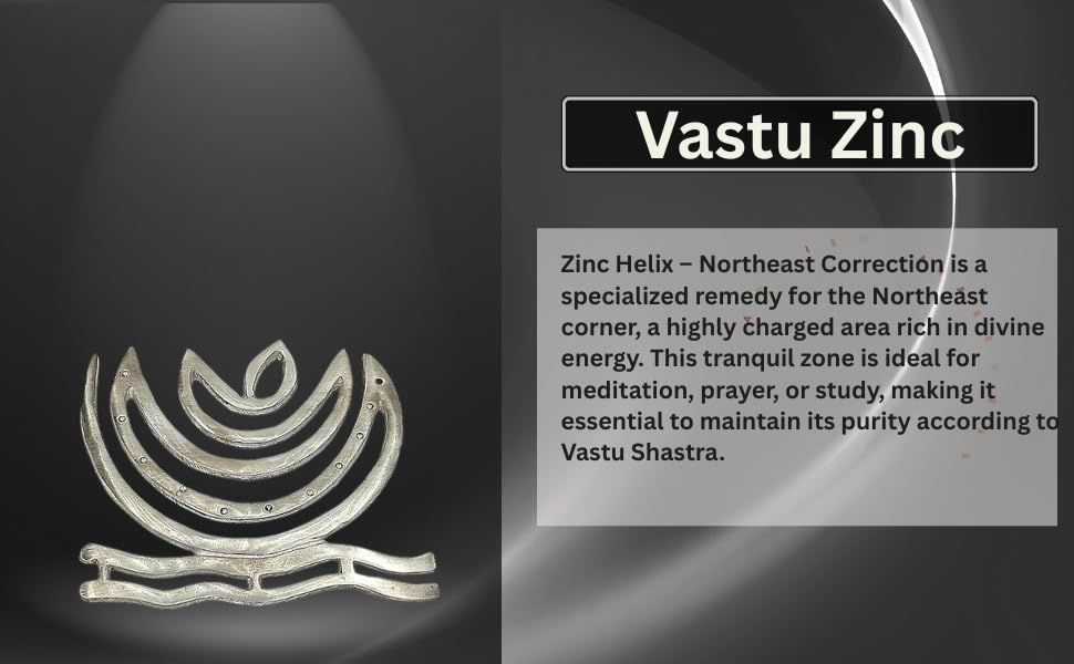 Zinc Helix Vastu Remedies for North-East Ishanya Dosha Nivaran Missing Corner & Cuts Remedies- 4 inches White Aura Vastu Store